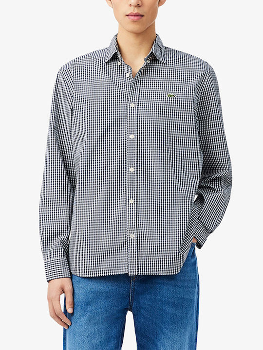Lacoste Βαμβακερό Πουκάμισο Navyblue