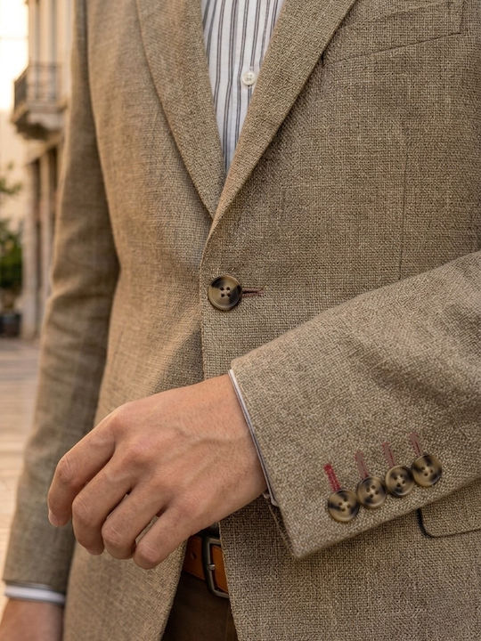 Summer Men’s Suit Jacket Beige-Taupe
