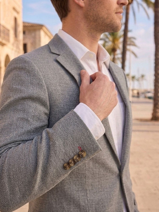 Summer Men’s Suit Jacket Gray-Melange