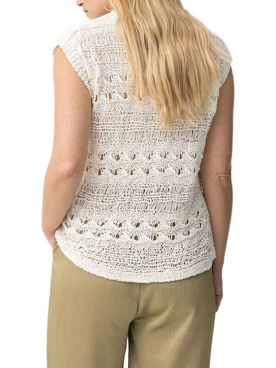 Tiffosi Damen Bluse Ärmellose Ecru Tiffosi Damen Bluse Ärmellose Ecru