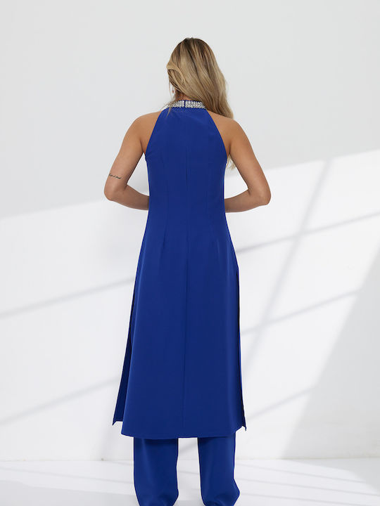 Women's Blue Set with Loose Fit Trousers
