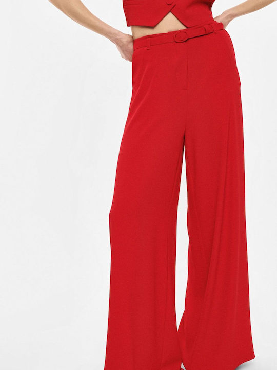Women's Fabric Trousers Red