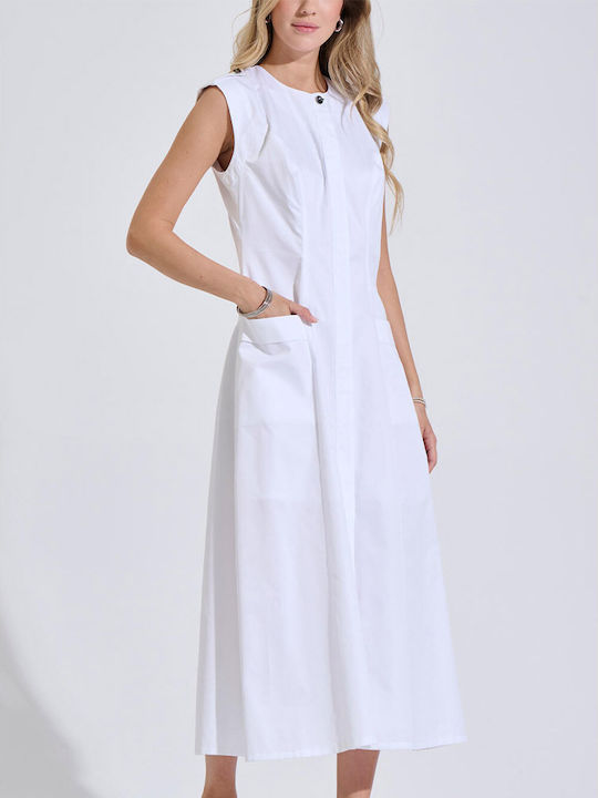 Midi Hemdkleid Weiß