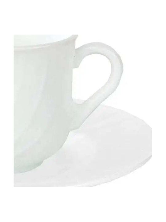 Bormioli Rocco Ebro Set Tassen Tasse aus Porzellan Weiße 235ml 12 Stück