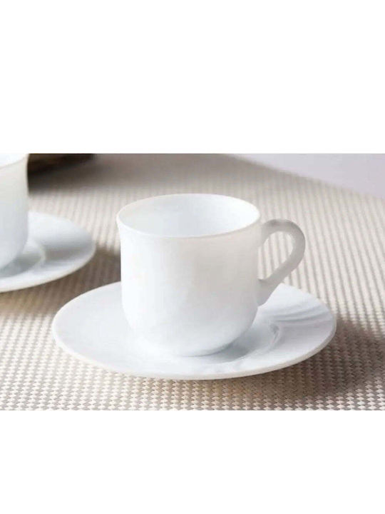 Bormioli Rocco Ebro Set Tassen Tasse aus Porzellan Weiße 235ml 12 Stück