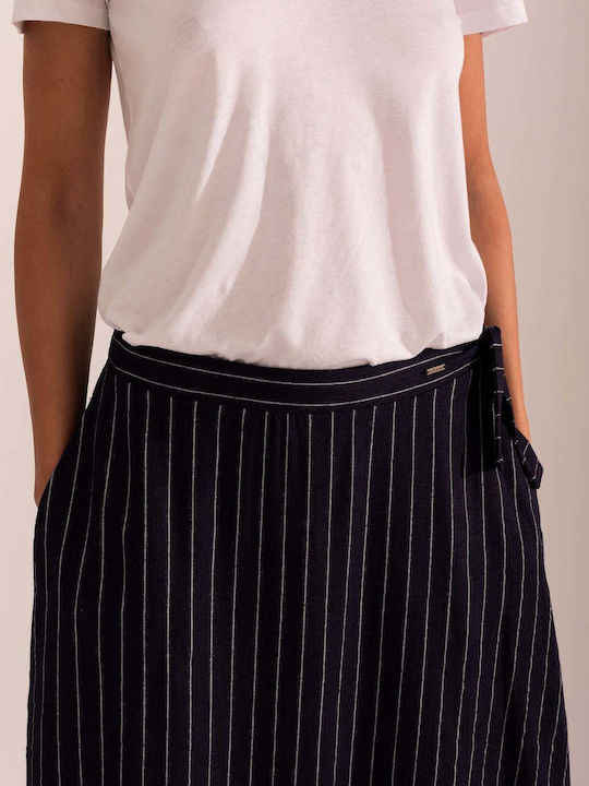Linen Skirt Navy Blue
