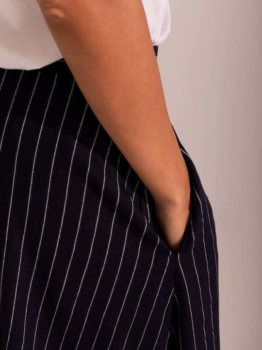 Linen Skirt Navy Blue