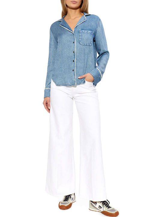 Women's Jean Pants in Wide Leg Style White