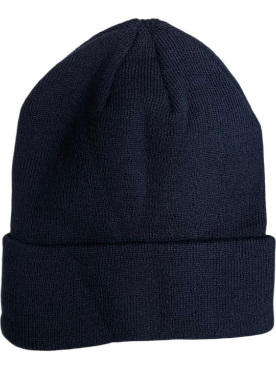 Beanie Unisex Knitted Skoufos in Navy Blue Colour