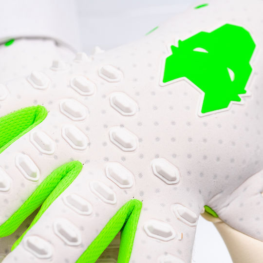 Lupos Phantom Pro Goalkeeper Gloves — German Latex Contact — Negative Cut —white/green