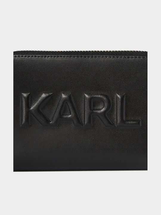Kleines Leder Damenbrieftasche Schwarz