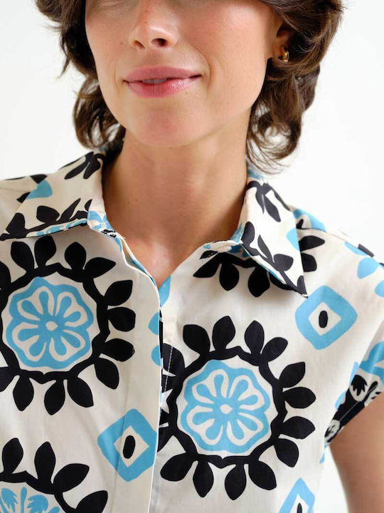 Short Sleeve Women's Shirt Ecru