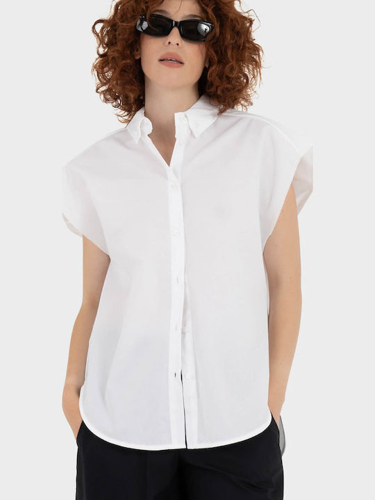 Sleeveless Women's Shirt White