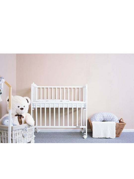 New Baby Mateo Baby Crib White with Wheels
