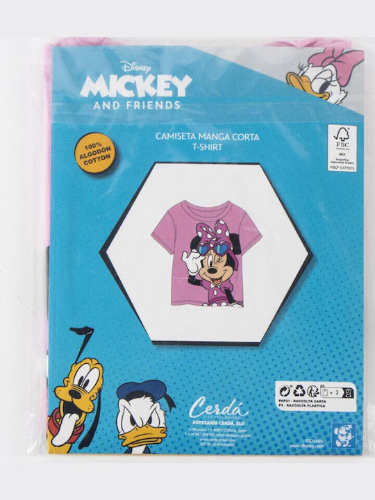 Παιδική Μπλούζα Κοντομάνικη Ροζ Minnie