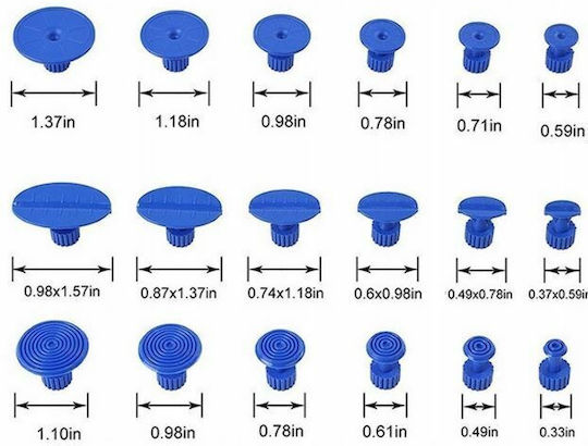 Set Unelte Reparație Îndoituri Auto Grindină 18 Cupe de Aspirație Invento