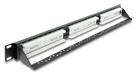 DeLock Patch Panel Unshielded για Rack 1U 19" 24 Θυρών Μαύρο