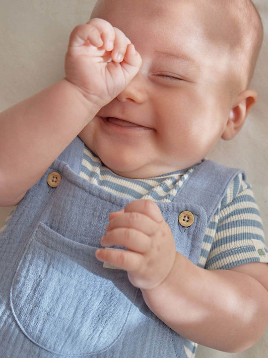 Little Dutch Stripe Onesie Stone Blue