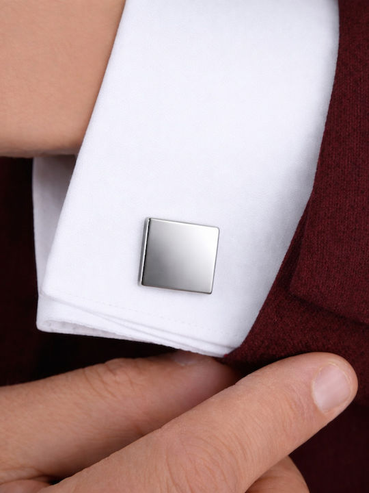 Legend Accessories Cufflinks Made of Steel in Silver Colour