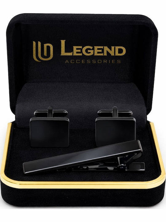 Legend Accessories Cufflinks Made Of Steel In Black Colour