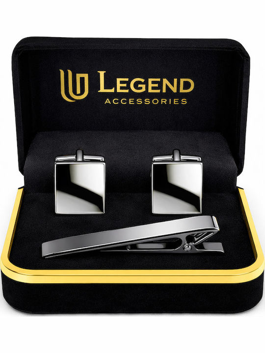 Legend Accessories Cufflinks Made of Steel in Silver Colour
