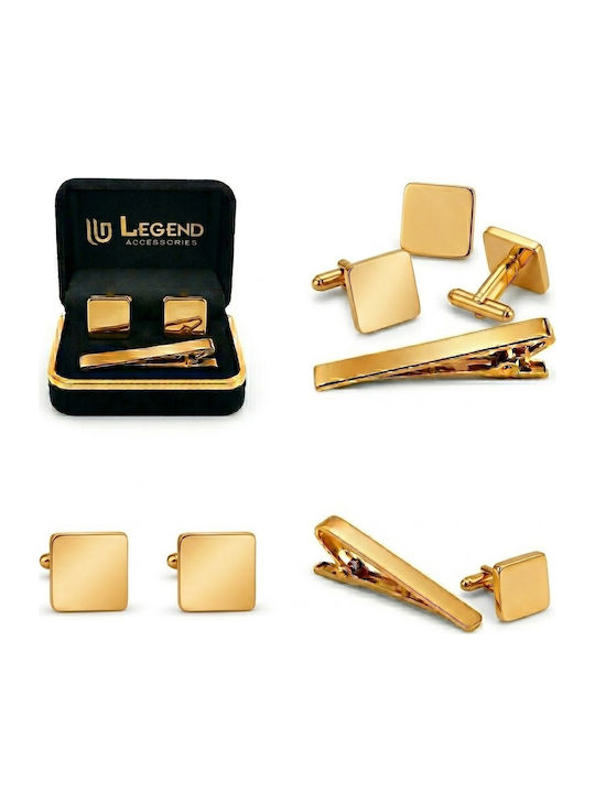 Legend Accessories Μανικετόκουμπα από Ατσάλι σε Χρυσό Χρώμα