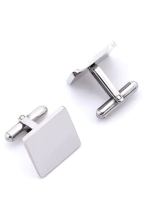 Legend Accessories Μανικετόκουμπα από Ατσάλι σε Ασημί Χρώμα
