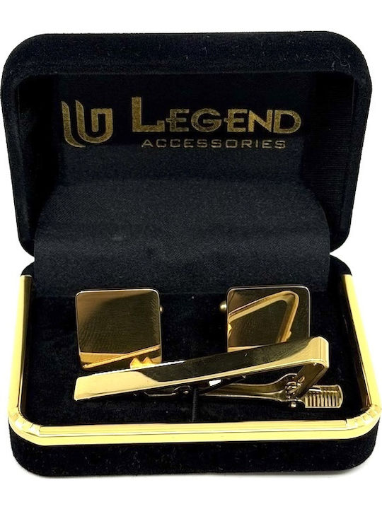 Legend Accessories Μανικετόκουμπα από Ατσάλι σε Χρυσό Χρώμα
