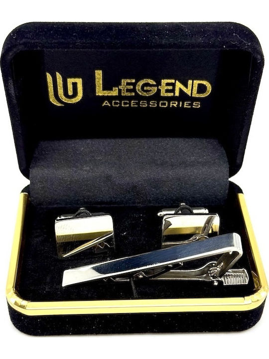 Legend Accessories Μανικετόκουμπα από Ατσάλι σε Ασημί Χρώμα