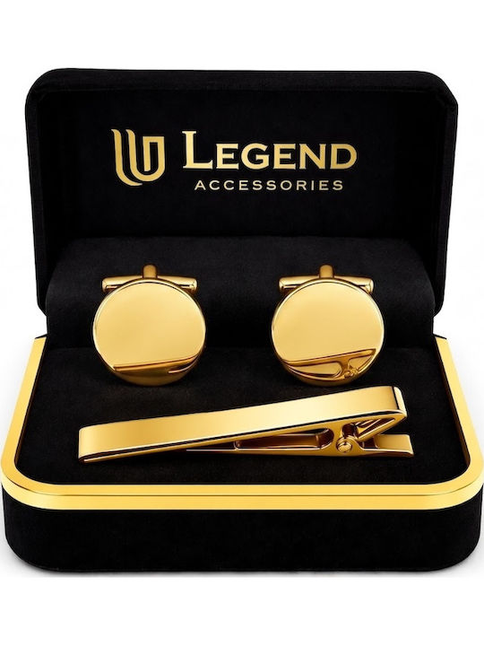 Legend Accessories Μανικετόκουμπα από Ατσάλι σε Χρυσό Χρώμα