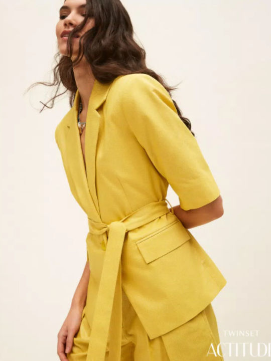 Twinset Γυναικείο Σακάκι Yellow