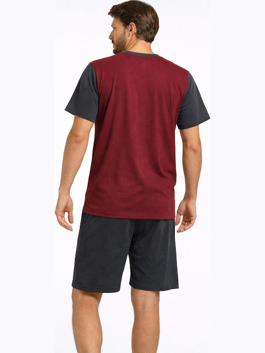 Lion Summer Men's Cotton Burgundy Pyjamas