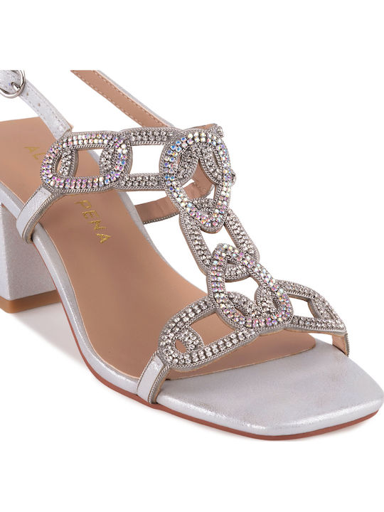 Damen Sandalen Silber