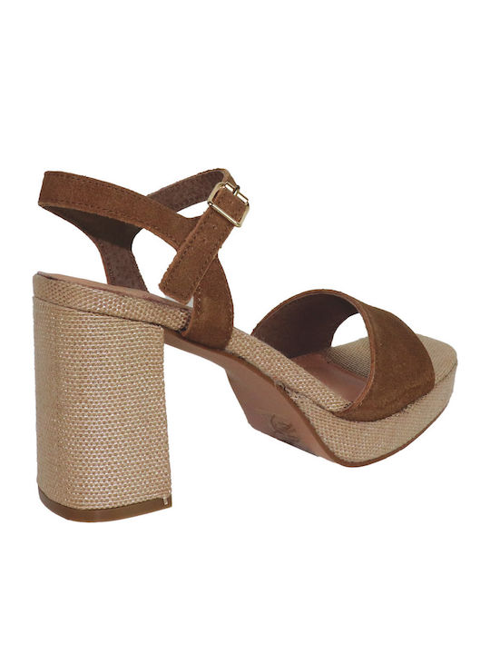 Damen Sandalen Braun Leder