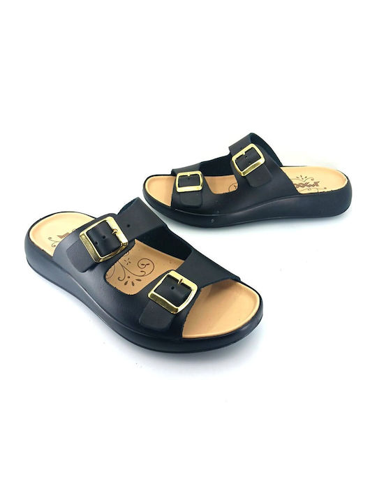 Leather Women's Anatomic Black Sandals