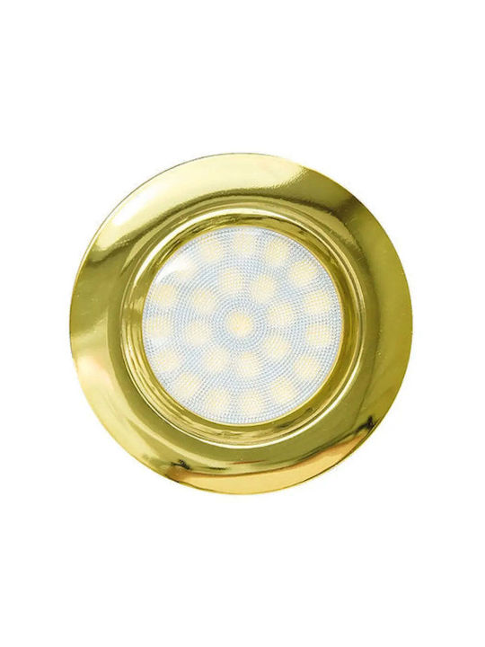Ultralux Χωνευτό Σποτ με Ενσωματωμένο LED και Φυσικό Λευκό Φως Χρυσό