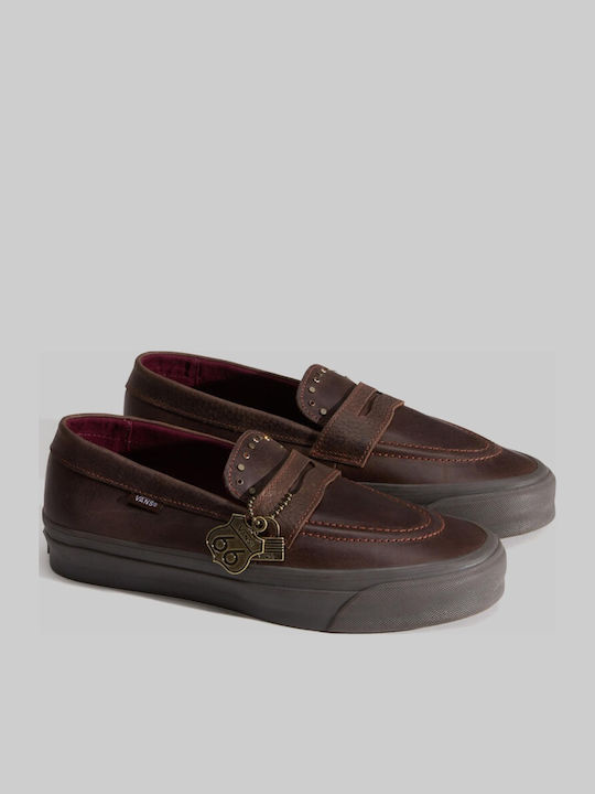 Δερμάτινα Ανδρικά Loafers σε Καφέ Χρώμα