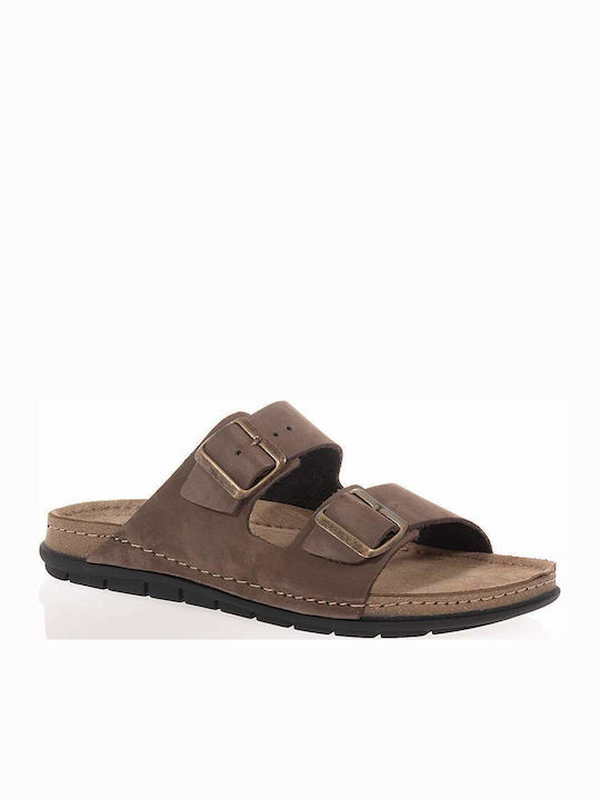 Leder Herrensandalen in Braun Farbe