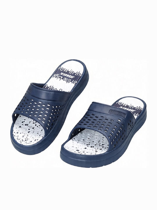 Σαγιονάρες με Πλατφόρμα σε Navy Μπλε Χρώμα