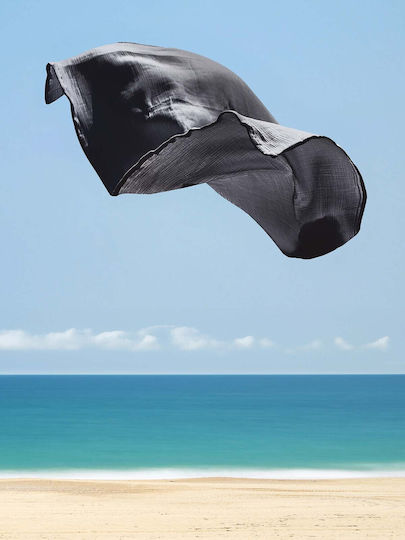 Aigaion Strandtuch Schwarz 200x120cm.
