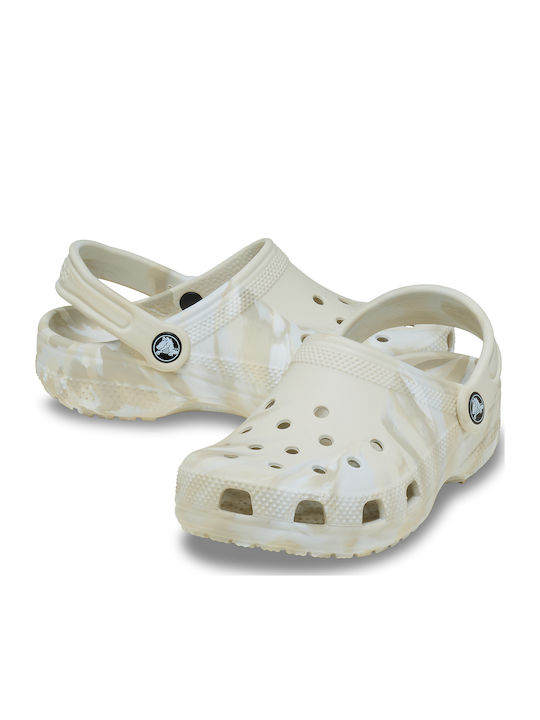 Classic Marbled Kids Anatomic Beach Clogs Beige