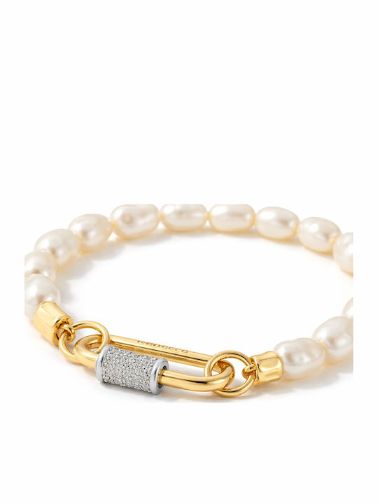 Rebecca Palermo Women's Bracelet made of Brass Gold Plated with Pearls