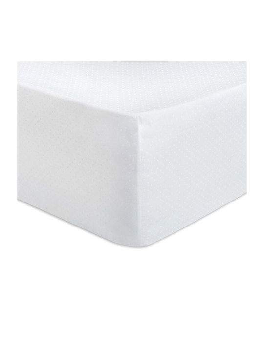 Cannon Imperial Πουά Σεντόνι King Size με Λάστιχο 180x200+40εκ. White
