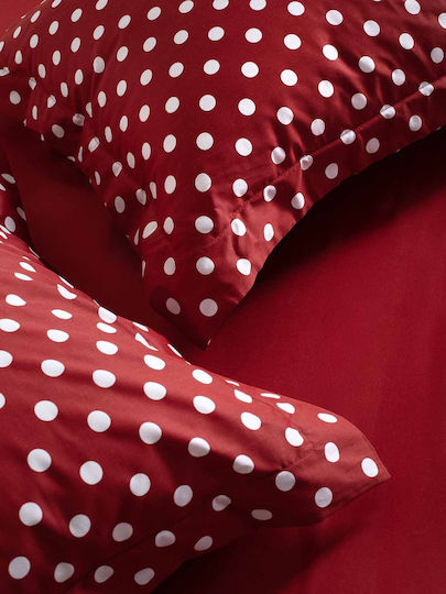 Royal Sheet Sets Queen 240x260cm. Sateen Signature Dots Red 4pcs