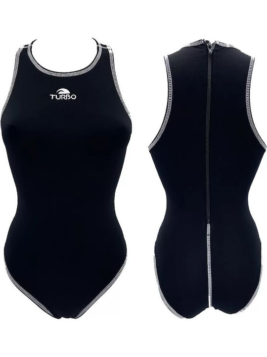 Active Swimsuit With Zipper Black