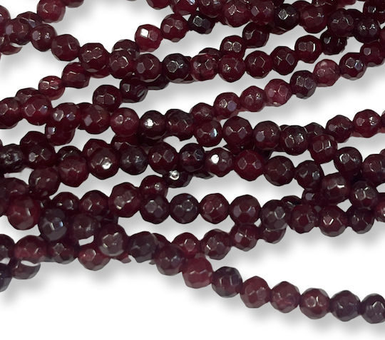 Mărgele Jade Bordeaux Poligonale 5mm Seria 37cm 90 Bucăți