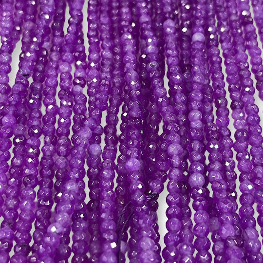 Jade Beads Purple Polygonal 5mm – 37cm Length 90 Pieces