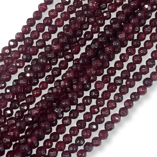 Mărgele Jade Bordeaux Poligonale 5mm Seria 37cm 90 Bucăți