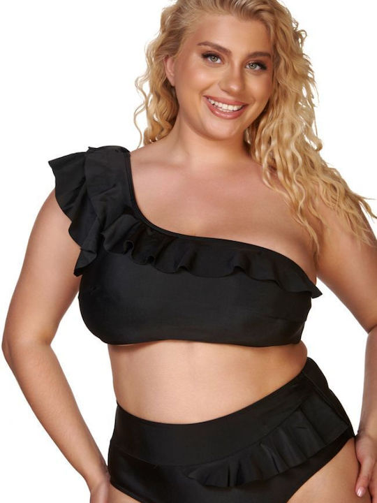 Set Bikini Με Έναν Ώμο Μαύρο