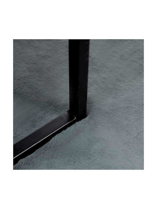 vidaXL Teppich Rund Synthetisch,Polyester/Cotton/Leather Charcoal